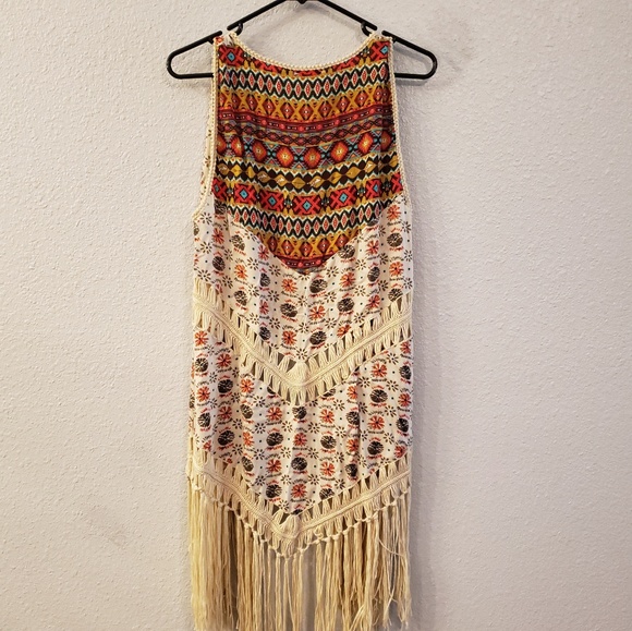 UMGEE TRIBAL PRINT LONG VEST - Picture 5 of 5